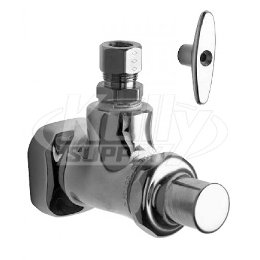 Chicago 1013-ABCP E-Cast Angle Stop Fitting, Loose Key Handle, Slow Compression Operating Cartridge