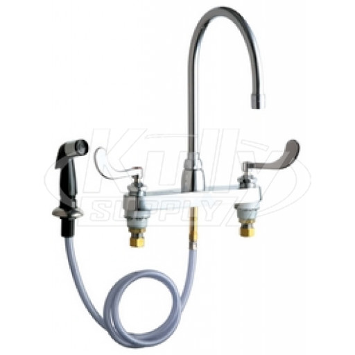Chicago 1102-GN8AE3-317AB Hot and Cold Water Sink Faucet with Side Spray