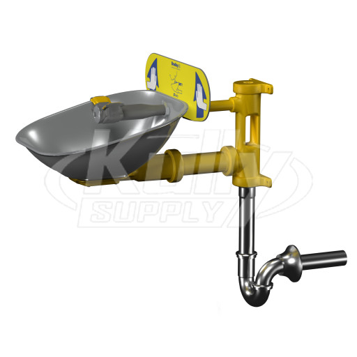Bradley S19224BPT Halo Eyewash, stainless steel bowl, p-trap