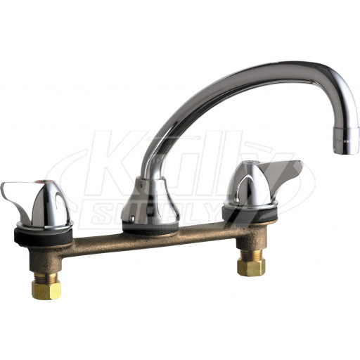 Chicago 1888-ABCP Concealed Hot and Cold Water Sink Faucet for Stainless Steel Coumter
