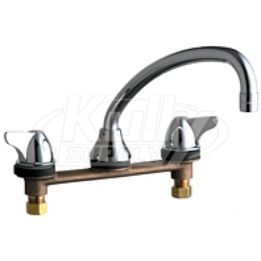Chicago 1888-E35ABCP Concealed Hot and Cold Water Sink Faucet for Stainless Steel Coumter