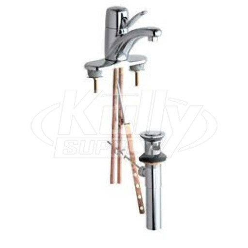 Chicago 2201-4E2805ABCP Single Lever Hot and Cold Water Mixing Sink Faucet with Pop-up Waste