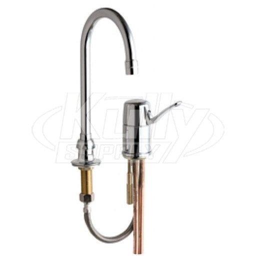 Chicago 2302-E35ABCP Single Lever Hot and Cold Water Mixing Sink Faucet