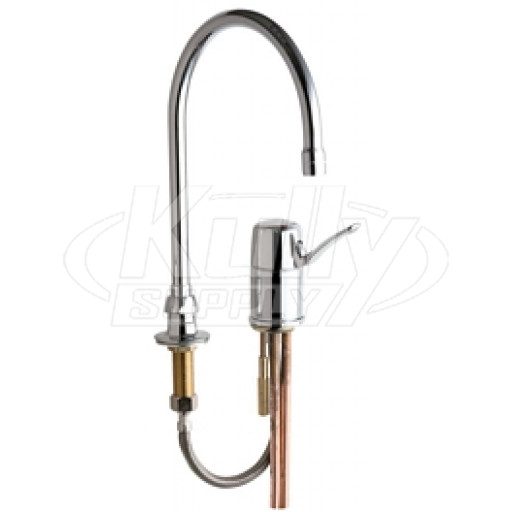 Chicago 2302-GN8AE3ABCP Single Lever Hot and Cold Water Mixing Sink Faucet