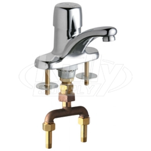 Chicago 3400-TABCP Single Supply Metering Sink Faucet