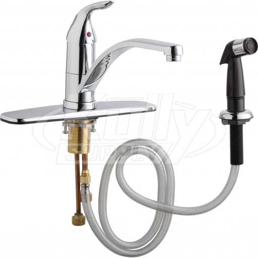 Chicago 432-ABCP Single Lever Hot and Cold Water Mixing Sink Faucet with Side Spray