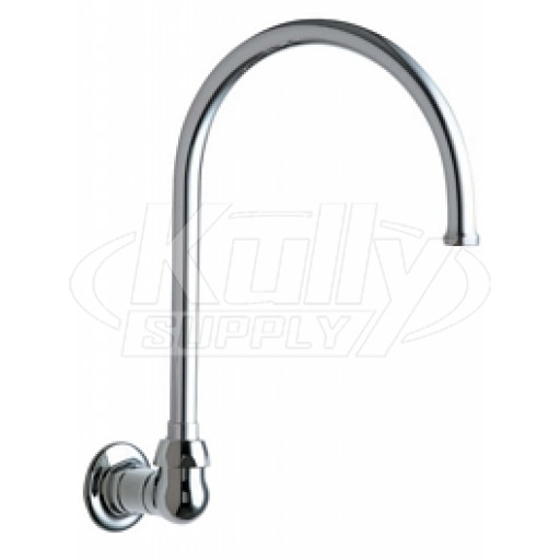 Chicago 629-GN8FCABCP Remote Rigid/Swing Gooseneck Spout with Flow Control