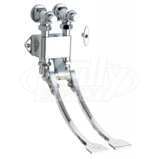 Chicago 834-EPABCP Hot and Cold Water Pedal Box with Extended Pedals