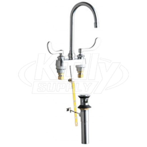 Chicago 894-317GN2AE3ABCP Hot and Cold Water Sink Faucet with Pop-up Waste