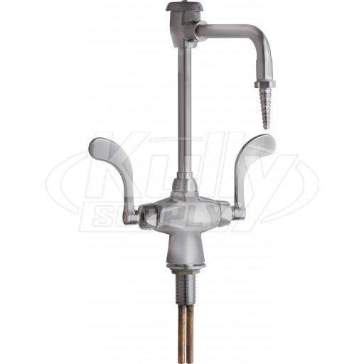 Chicago 930-317SAM Hot and Cold Water Mixing Faucet with Vacuum Breaker and Chemical Resistant Satin Antimicrobial Finish