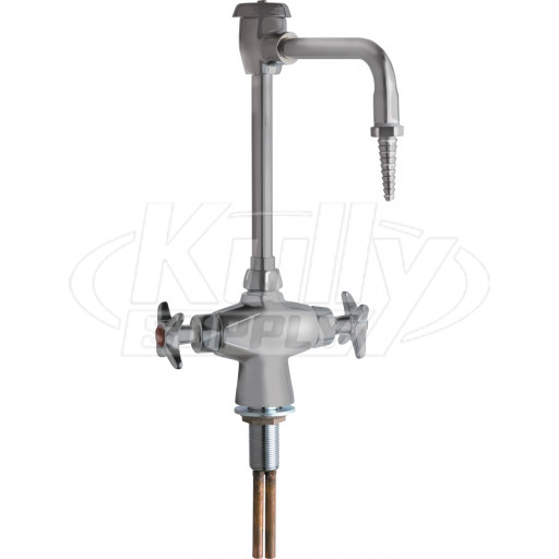 Chicago 930-SAM Hot and Cold Water Mixing Faucet with Vacuum Breaker and Chemical Resistant Satin Antimicrobial Finish