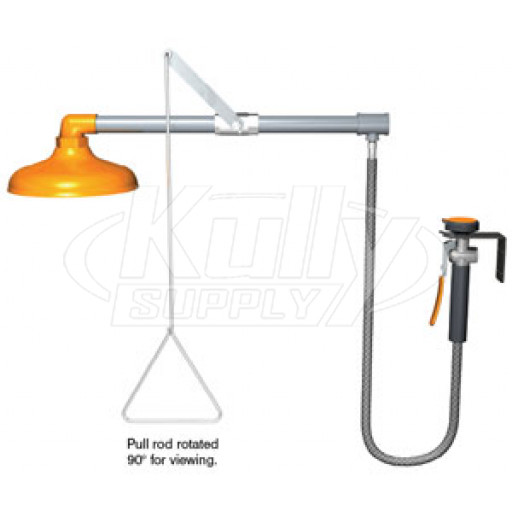 Guardian G1641 Horizontally-Mounted Drench Shower (with Drench Hose and Plastic Showerhead)