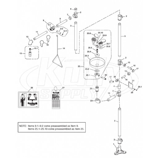 Bradley S19-310SSJP Parts Breakdown