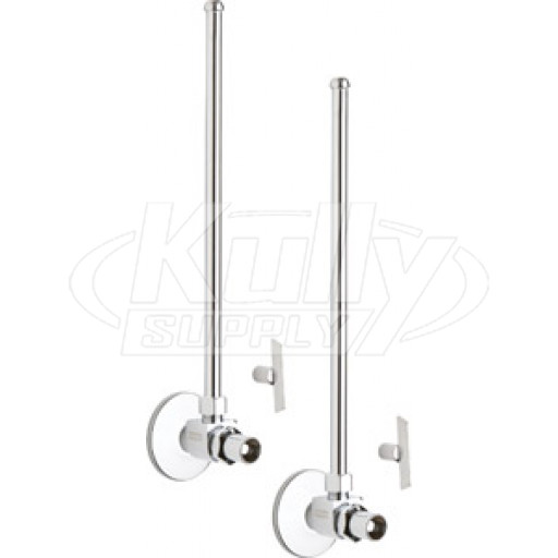 Chicago STC-41-11-PR-AB Angle Stop Compression Valve with Supply Tube and Loose Key Handle - One Pair