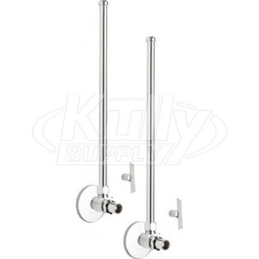 Chicago STC-42-11-PR-AB Angle Stop Compression Valve with Supply Tube and Loose Key Handle - One Pair