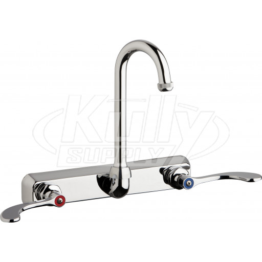 Chicago W8W-GN1AE1-317ABCP Hot and Cold Water Workboard Sink Faucet