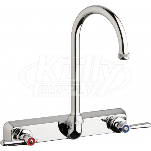 Chicago W8W-GN2AE1-369ABCP Hot and Cold Water Workboard Sink Faucet