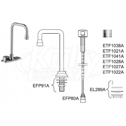Sloan EBF-775 Battery-Powered Bluetooth Sensor Faucet Parts Breakdown (Post-2019)