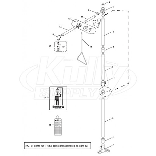 Bradley S19-110SS Parts Breakdown