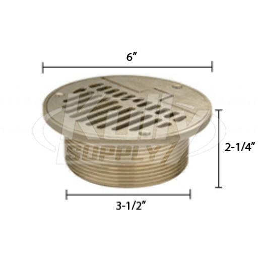 Zurn ZN400-6C Z400 "TYPE C" Round Hinged Strainer - Polished Nickel Bronze Top