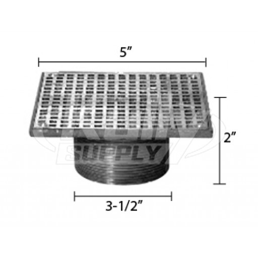 Zurn ZN400-5S Z400 "TYPE S" Square Strainer - Polished Nickel Bronze Top