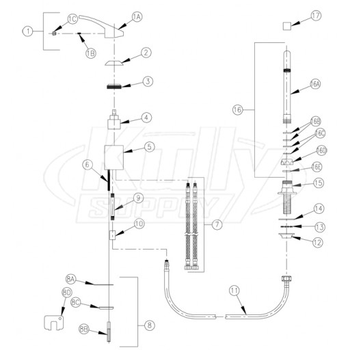 Zurn Z824B0 Parts Breakdown 
