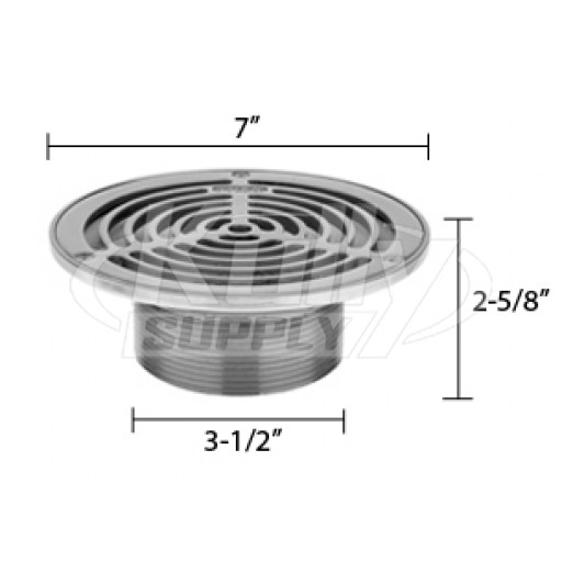 Zurn ZS400-7BS ZS400 "TYPE BS" Round Strainer - Type 304 Stainless Steel Top