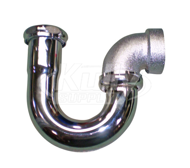 Haws 0005982897 1/4" NPT x 1-1/4" O.D. Satin Chrome-Plated Brass Trap