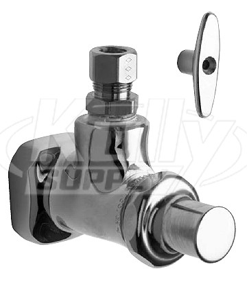 Chicago 1013-ABCP E-Cast Angle Stop Fitting, Loose Key Handle, Slow Compression Operating Cartridge