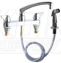 Chicago 1102-E35ABCP Hot and Cold Water Sink Faucet with Side Spray