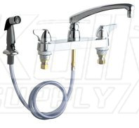 Chicago 1102-XKABCP Hot and Cold Water Sink Faucet with Side Spray