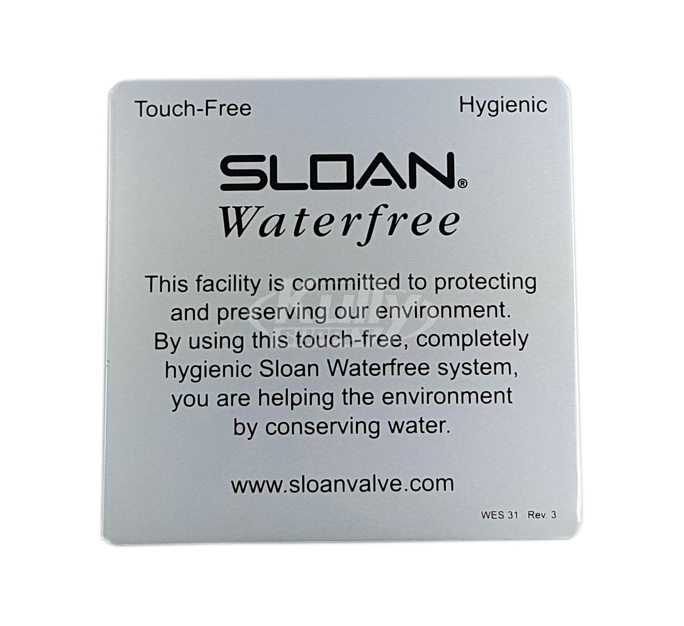 Sloan WES-21 Plaque
