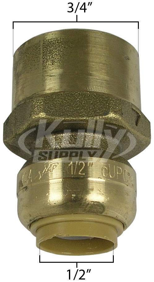 SharkBite U068LF Connector 1/2"SB X 3/4" FNPT - Lead Free