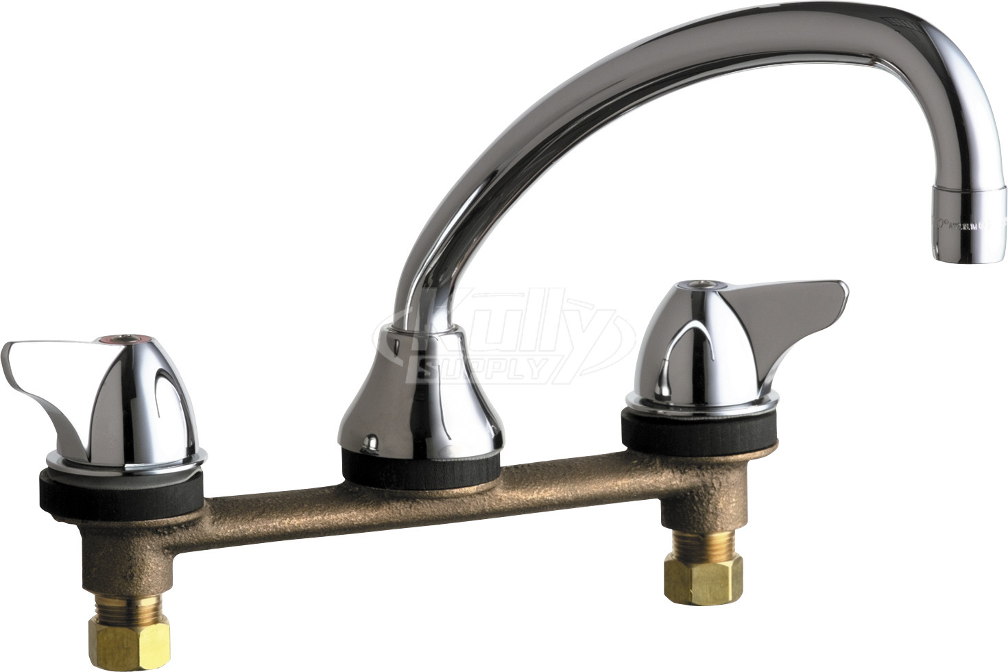 Chicago 1888-ABCP Concealed Hot and Cold Water Sink Faucet for Stainless Steel Coumter