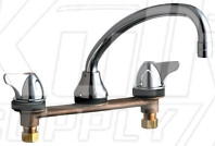 Chicago 1888-E35ABCP Concealed Hot and Cold Water Sink Faucet for Stainless Steel Coumter