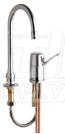 Chicago 2302-E35ABCP Single Lever Hot and Cold Water Mixing Sink Faucet