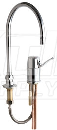 Chicago 2302-GN8AE3ABCP Single Lever Hot and Cold Water Mixing Sink Faucet