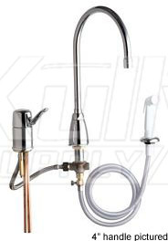 Chicago 2304-GN10AE3SWGAB Single Lever Hot and Cold Water Mixing Sink Faucet with Side Spray