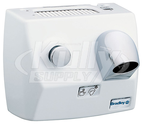 Bradley 2874 White Surface Mount Push Button Hand Dryer
