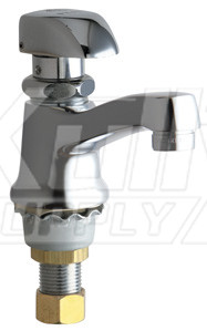 Chicago 335-E12HOTABCP Single Supply Metering Sink Faucet