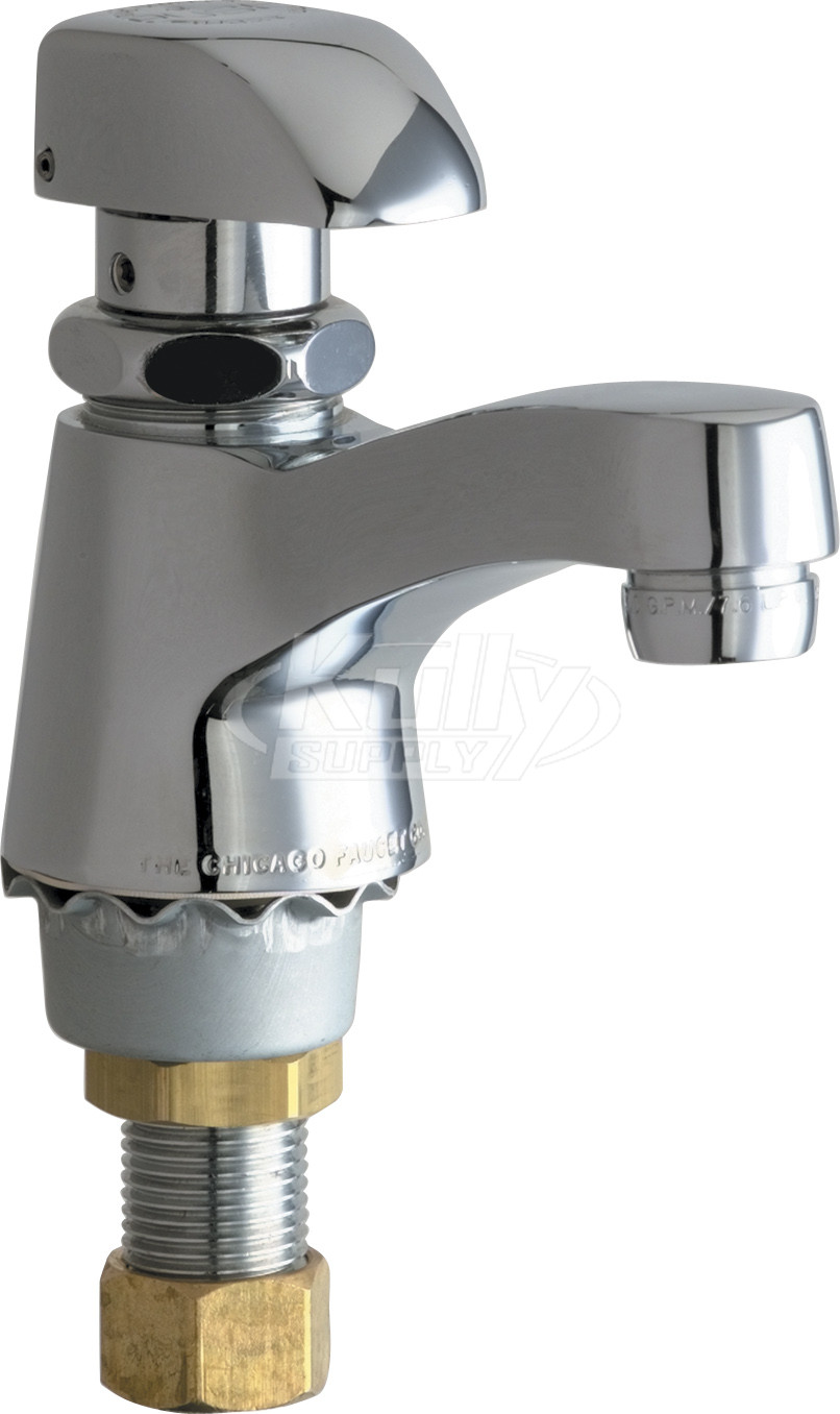 Chicago 335-E12PSHABCP Single Supply Metering Sink Faucet