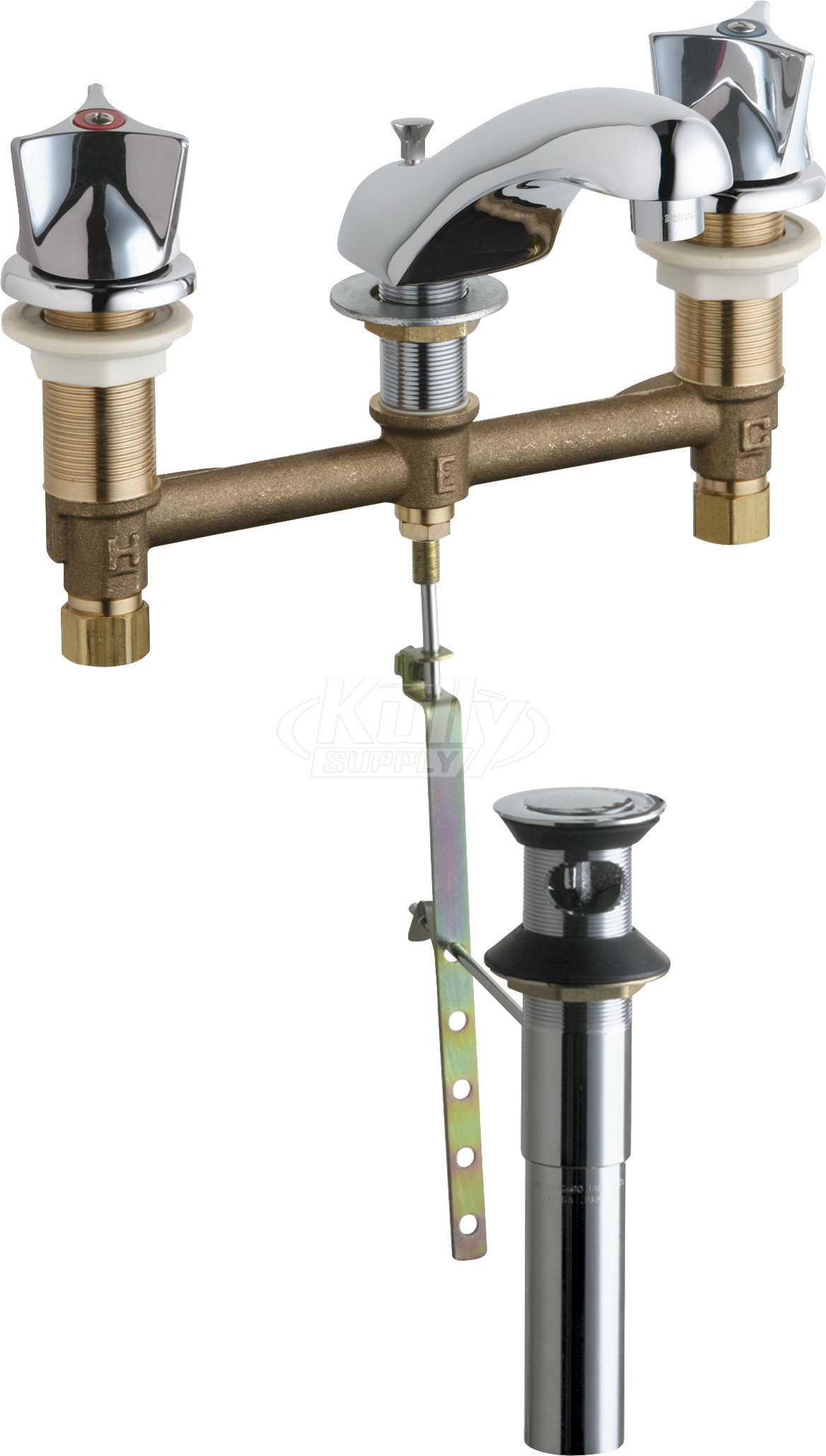 Chicago 404-V950POABCP Concealed Hot and Cold Water Sink Faucet with Pop-up Waste