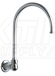 Chicago 629-GN8FCABCP Remote Rigid/Swing Gooseneck Spout with Flow Control