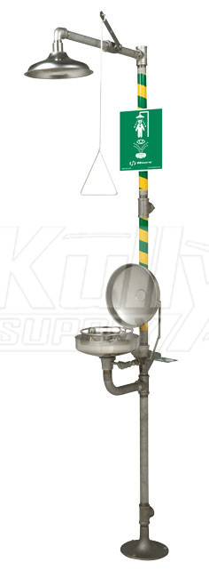 Haws 8330 Stainless Steel Combination Drench Shower & Eye/Face Wash