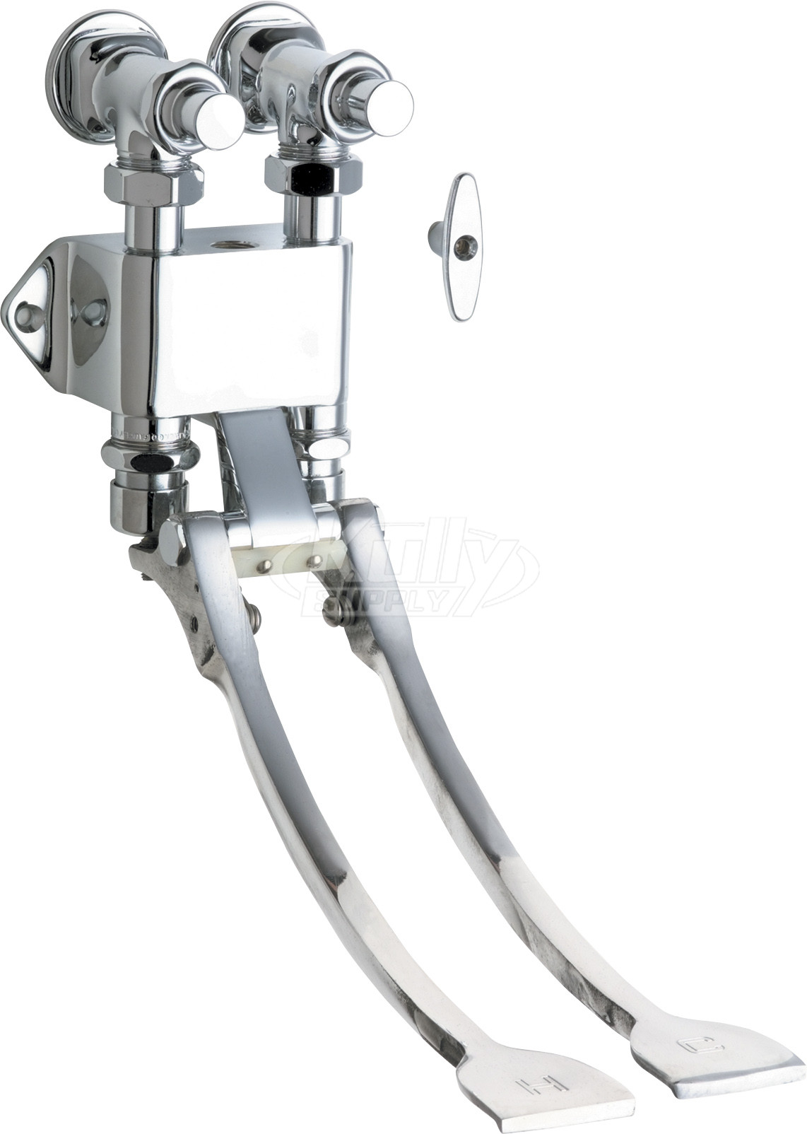 Chicago 834-EPSLOABCP Hot and Cold Water Pedal Box with Extended Pedals