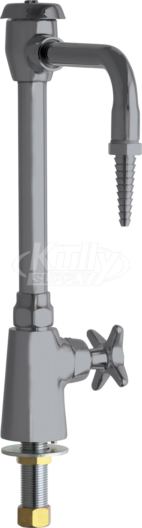 Chicago 928-VRSAM Vandal Proof Single Inlet Cold Water Faucet with Chemical Resistant Satin Antimicrobial Finish