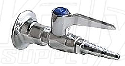 Chicago 986-909AGVCP Wall Flange w/ Ball Valve, Serrated Hose Nozzle, Lever Handle w/ Air, Gas & Vac Service Buttons