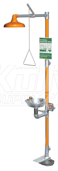 Guardian G1902P-HFC Combination Drench Shower & Eyewash (with Plastic Receptor and Hand/Foot Control)