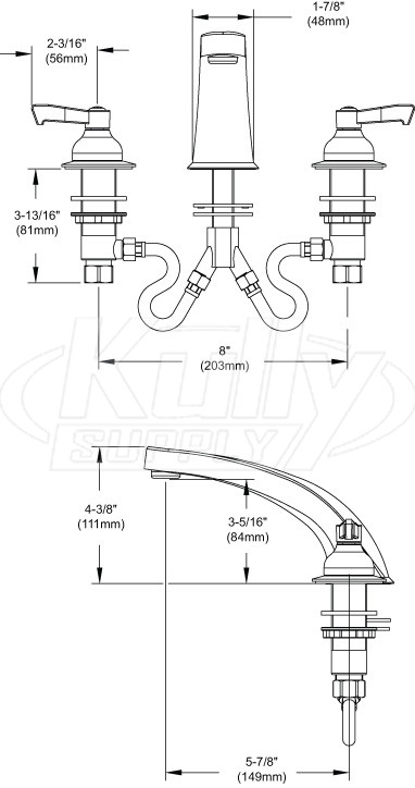 Elkay LK804CF06L2 8" Centerset Concealed Lavatory Faucet