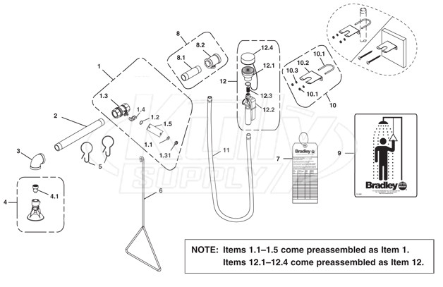 Bradley S19-120P Parts Breakdown